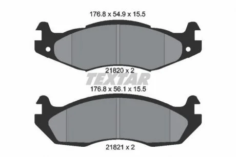 Гальмівні колодки, дискове гальмо (набір) TEXTAR 2182001
