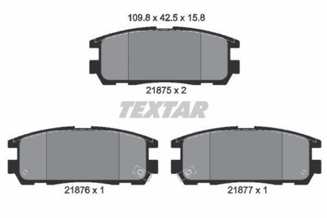 Гальмівні колодки, дискове гальмо (набір) TEXTAR 2187501