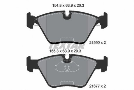 Тормозные колодки, дисковый тормоз (набор) TEXTAR 2199003 (фото 1)