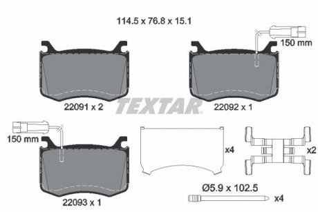 KLOCKI HAMULCOWE PRZOD TEXTAR 2209101