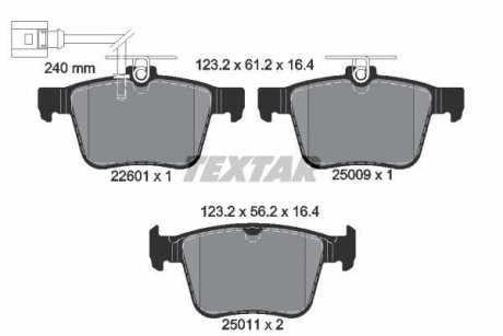 Тормозные колодки TYL AUDI A3 15- RS3 TT 16- TEXTAR 2260101