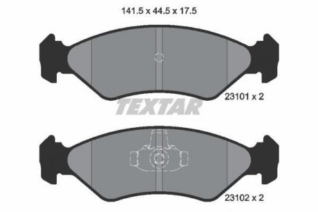 Тормозные колодки, дисковый тормоз (набор) TEXTAR 2310101