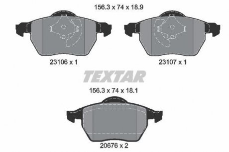 Тормозные колодки, дисковый тормоз (набор) TEXTAR 2310601