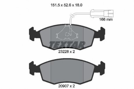 Гальмівні колодки, дискове гальмо (набір) TEXTAR 2322702
