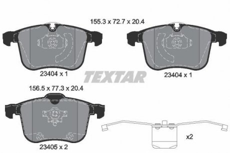 Тормозные колодки, дисковый тормоз (набор) TEXTAR 2340404