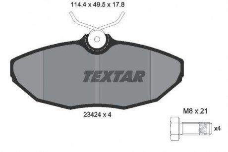 Тормозные колодки, дисковый тормоз (набор) TEXTAR 2342401