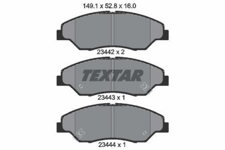 Тормозные колодки, дисковый тормоз (набор) TEXTAR 2344201