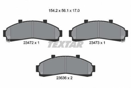 Тормозные колодки, дисковый тормоз (набор) TEXTAR 2347201