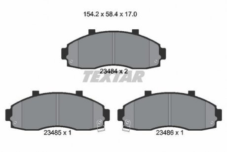 Тормозные колодки, дисковый тормоз (набор) TEXTAR 2348401