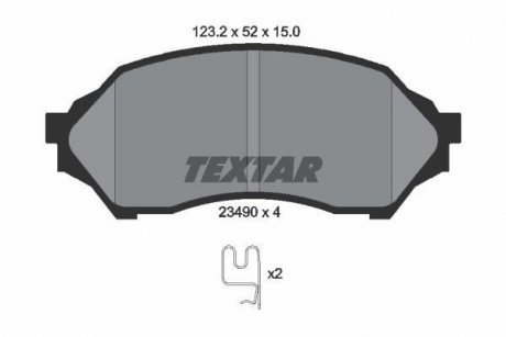 Тормозные колодки, дисковый тормоз (набор) TEXTAR 2349002