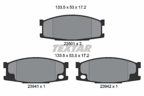 Тормозные колодки, дисковый тормоз (набор) TEXTAR 2350101