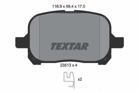 Тормозные колодки, дисковый тормоз (набор) TEXTAR 2351302