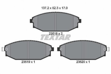 Тормозные колодки, дисковый тормоз (набор) TEXTAR 2351801 (фото 1)