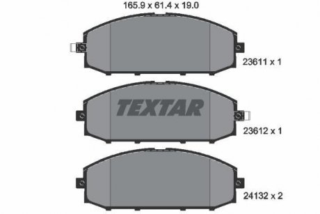 Тормозные колодки, дисковый тормоз (набор) TEXTAR 2361101