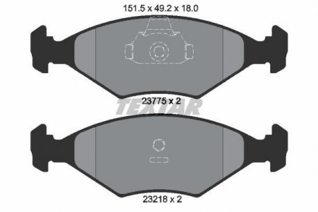 Гальмівні колодки, дискове гальмо (набір) TEXTAR 2377501