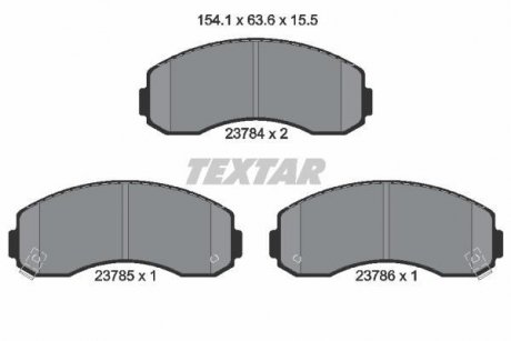 Гальмівні колодки, дискове гальмо (набір) TEXTAR 2378401