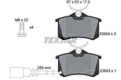 Тормозные колодки, дисковый тормоз (набор) TEXTAR 2382301