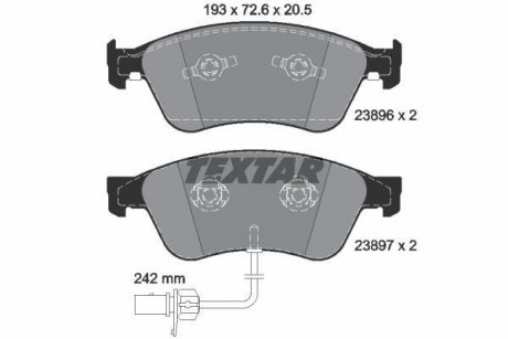 Тормозные колодки, дисковый тормоз (набор) TEXTAR 2389601