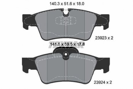 Тормозные колодки, дисковый тормоз (набор) TEXTAR 2392301 (фото 1)