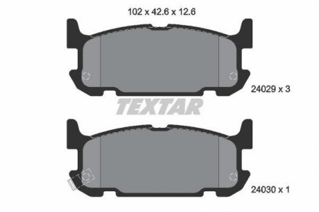 Тормозные колодки, дисковый тормоз (набор) TEXTAR 2402901