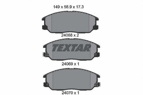 Тормозные колодки, дисковый тормоз (набор) TEXTAR 2406801