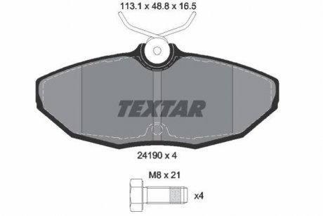 Тормозные колодки, дисковый тормоз (набор) TEXTAR 2419001