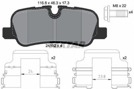 Тормозные колодки, дисковый тормоз (набор) TEXTAR 2419204 (фото 1)