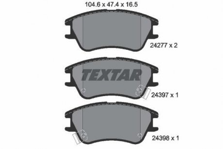 Тормозные колодки, дисковый тормоз (набор) TEXTAR 2427701