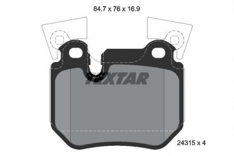 Тормозные колодки, дисковый тормоз (набор) TEXTAR 2431501 (фото 1)