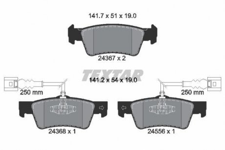 Гальмівні колодки, дискове гальмо (набір) TEXTAR 2436701