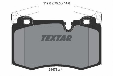 Тормозные колодки, дисковый тормоз (набор) TEXTAR 2447801