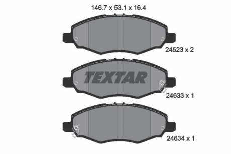 Тормозные колодки, дисковый тормоз (набор) TEXTAR 2452301