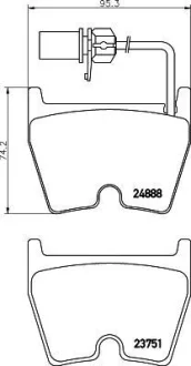 Гальмівні колодки, дискове гальмо (набір) TEXTAR 2488801
