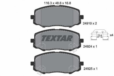 Тормозные колодки, дисковый тормоз (набор) TEXTAR 2491001 (фото 1)