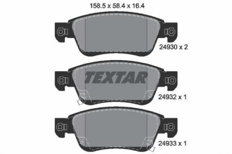 Гальмівні колодки, дискове гальмо (набір) TEXTAR 2493001