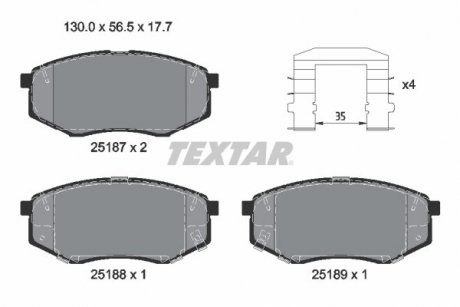 KLOCKI HAMULCOWE PRZOD TEXTAR 2518704