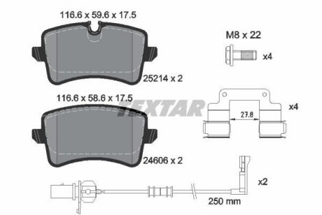 Тормозные колодки, дисковый тормоз (набор) TEXTAR 2521405 (фото 1)