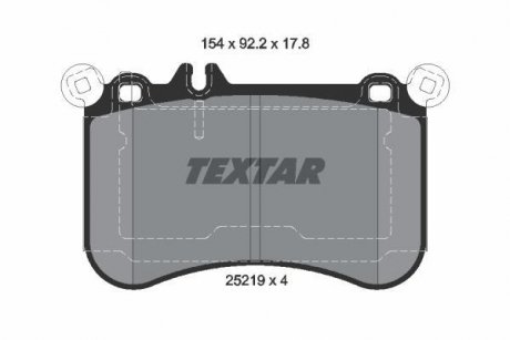 Гальмівні колодки, дискове гальмо (набір) TEXTAR 2521902