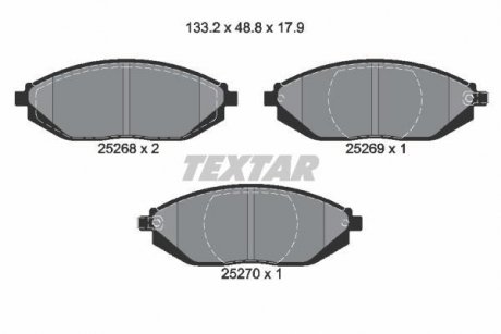 Тормозные колодки, дисковый тормоз (набор) TEXTAR 2526801