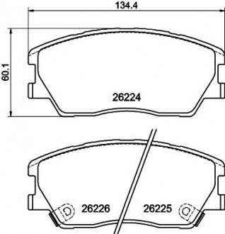 Колодки гальмівні (передні) Kia Soul 1.6/2.0 19- (+датчик) TEXTAR 2622401 (фото 1)