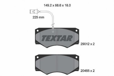 Тормозные колодки, дисковый тормоз (набор) TEXTAR 2901201