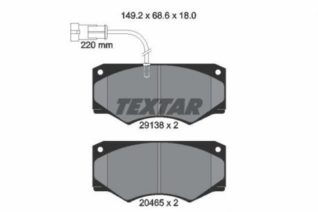 Тормозные колодки, дисковый тормоз (набор) TEXTAR 2913801 (фото 1)