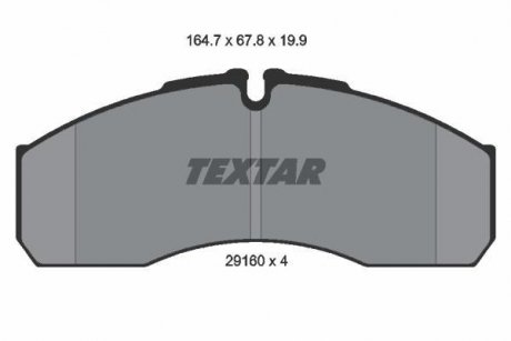 Гальмівні колодки, дискове гальмо (набір) TEXTAR 2916002