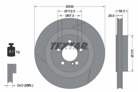 TARCZA HAM. DB T. C209/A209 5,5-6,2 AMG 02-11 TEXTAR 92151605