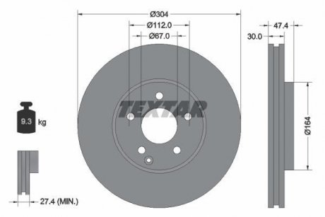 Тормозной диск TEXTAR 92152105