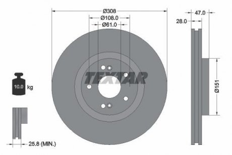 Диск тормозной RENAULT ESPACE 02- TEXTAR 92174005