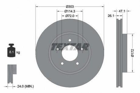 Тормозной диск TEXTAR 92197703