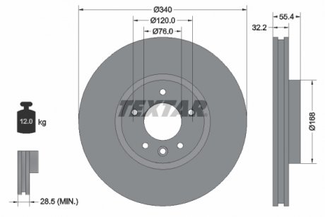 Тормозной диск TEXTAR 92230305