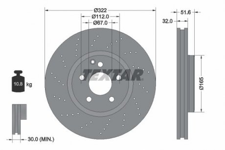 Диск тормозной TEXTAR 92277705 (фото 1)