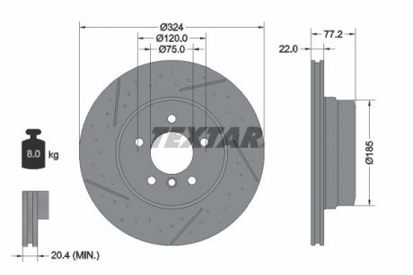 TARCZA HAM. BMW T. 1 E82/E88 2,0-3,0 07-13 TEXTAR 92295505